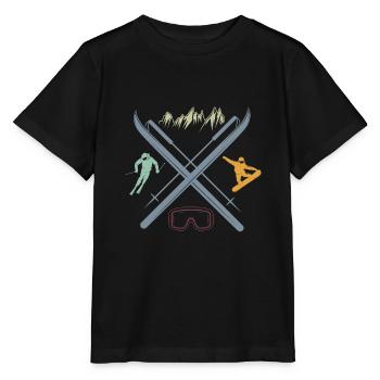Ski und Snowboard Symbole Wintersport Liebhaber - Stanley/Stella Kinder T-Shirt MINI CREATOR  - Schwarz - Vorne - Mikhail (115cm)