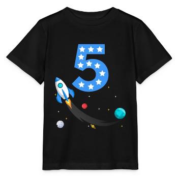 5. Birthday Gift Astronaut Space - Stanley/Stella MINI CREATOR Kids’ T-Shirt - black - Front - Mikhail (115cm)