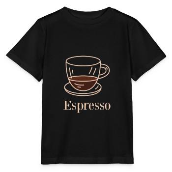 Café café expresso du matin - T-shirt bio MINI CREATOR Stanley/Stella Enfant - noir - Devant - Mikhail (115cm)