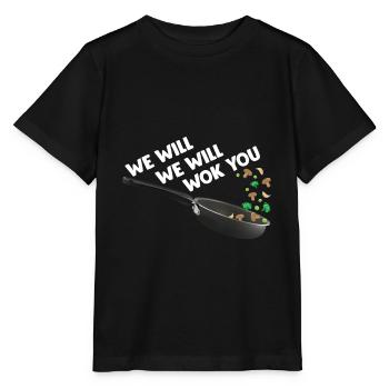 Drôle cuisine asiatique cuisine alimentaire wok cuisinier - T-shirt bio MINI CREATOR Stanley/Stella Enfant - noir - Devant - Mikhail (115cm)