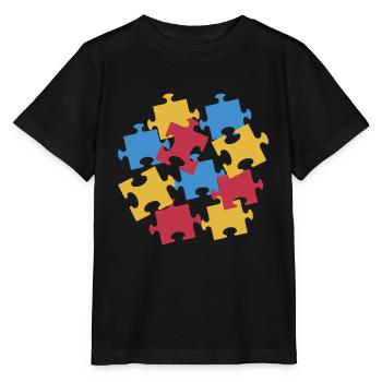 Puzzle t-shirt cadeau - T-shirt bio MINI CREATOR Stanley/Stella Enfant - noir - Devant - Mikhail (115cm)
