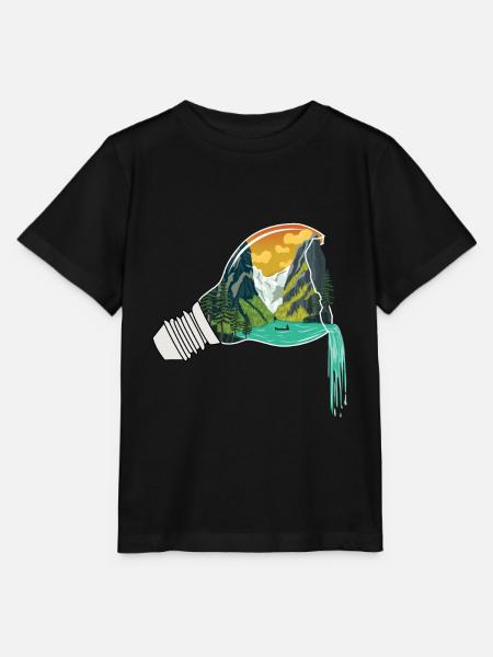 Natur Glühbirne Abstrakt - Stanley/Stella Kinder T-Shirt MINI CREATOR - Schwarz