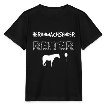 Heranwachsender Reiter - Geschenk Pferd Geburt - Stanley/Stella Kinder T-Shirt MINI CREATOR  - Schwarz - Vorne - Mikhail (115cm)