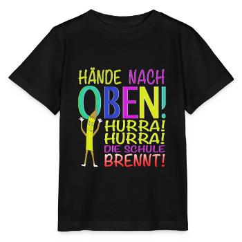 Hurra Hurra die Schule Brennt! - Stanley/Stella Kinder T-Shirt MINI CREATOR  - Schwarz - Vorne - Mikhail (115cm)