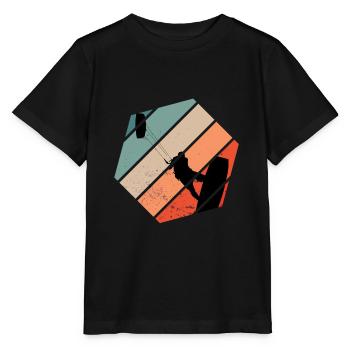 Kite surfing kitesurfing kite surfers wave gift - Stanley/Stella MINI CREATOR Kids’ T-Shirt - black - Front - Mikhail (115cm)