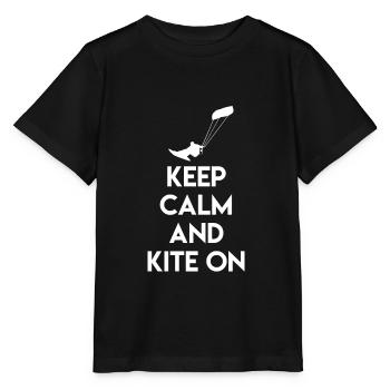 Keep Calm And Kite On Kiten Kite Surfer Gift - Stanley/Stella MINI CREATOR Kids’ T-Shirt - black - Front - Mikhail (115cm)