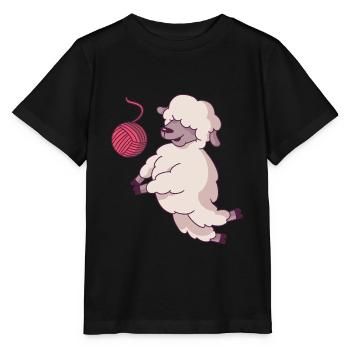Volleyball Schaf Lustig Humor Baggern Pritschen - Stanley/Stella Kinder T-Shirt MINI CREATOR  - Schwarz - Vorne - Mikhail (115cm)