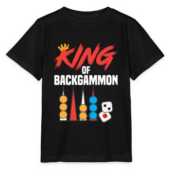 KING OF BACKGAMMON Jeu de plateau Drôle de sort - T-shirt bio MINI CREATOR Stanley/Stella Enfant - noir - Devant - Mikhail (115cm)