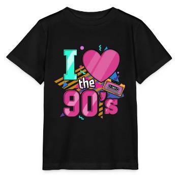 90s nineties music party - Stanley/Stella MINI CREATOR Kids’ T-Shirt - black - Front - Mikhail (115cm)