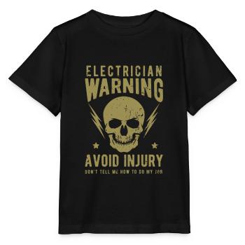 Électricien électricien - T-shirt bio MINI CREATOR Stanley/Stella Enfant - noir - Devant - Mikhail (115cm)