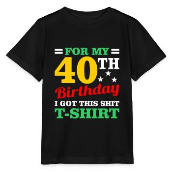 40th birthday - Stanley/Stella MINI CREATOR Kids’ T-Shirt - black - Front - Mikhail (115cm)