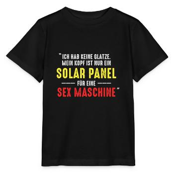 Ich Hab Keine Glatze Solar Panel Kahl Geschenk - Stanley/Stella Kinder T-Shirt MINI CREATOR  - Schwarz - Vorne - Mikhail (115cm)