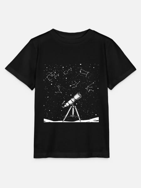 Astronomie Astronom Teleskop - Stanley/Stella Kinder T-Shirt MINI CREATOR  - Schwarz