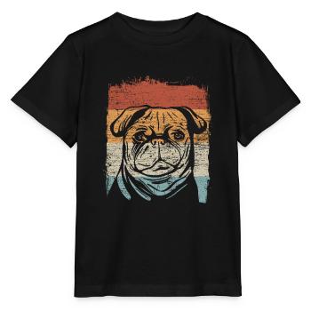 Pug pug retro - Stanley/Stella MINI CREATOR Kids’ T-Shirt - black - Front - Mikhail (115cm)