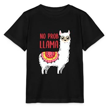 Lama - No Prob Llama - Stanley/Stella Kinder T-Shirt MINI CREATOR  - Schwarz - Vorne - Mikhail (115cm)