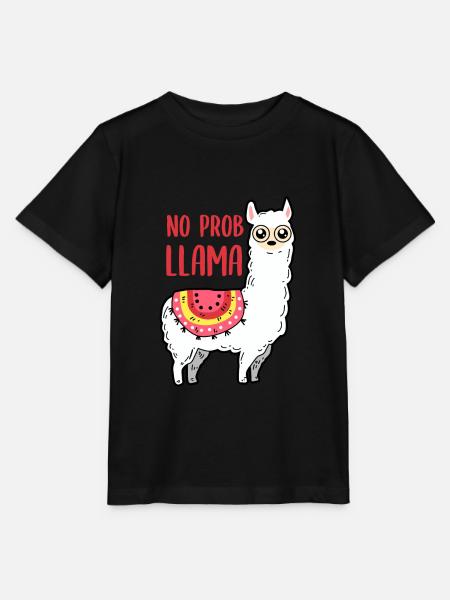 Lama - No Prob Llama - Stanley/Stella Kinder T-Shirt MINI CREATOR - Schwarz