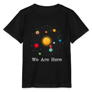 Nous sommes ici Nous sommes ici dans un endroit amusant - T-shirt bio MINI CREATOR Stanley/Stella Enfant - noir - Devant - Mikhail (115cm)