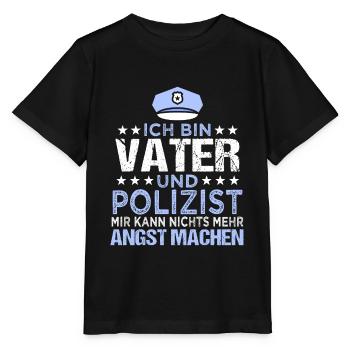 Lustig Polizei Papa Polizist Beruf Spruch Geschenk - Stanley/Stella Kinder T-Shirt MINI CREATOR  - Schwarz - Vorne - Mikhail (115cm)