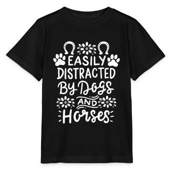 Chiens et chevaux écurie de vacances équestre - T-shirt bio MINI CREATOR Stanley/Stella Enfant - noir - Devant - Mikhail (115cm)