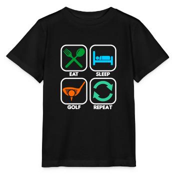 Golfer Golf - Stanley/Stella Kinder T-Shirt MINI CREATOR  - Schwarz - Vorne - Mikhail (115cm)