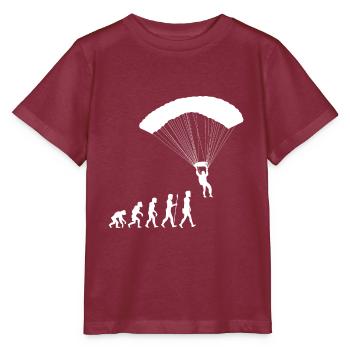 Paragliding Evolution Parachute Air Sports - Stanley/Stella MINI CREATOR Kids’ T-Shirt - burgundy - Front - Kain (125cm)