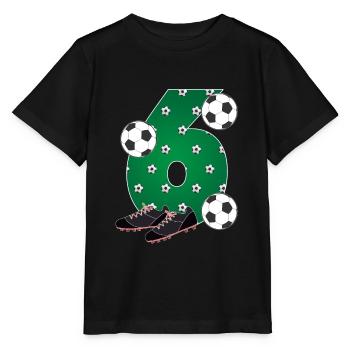 Football 6th birthday Footballer 6 years children - Stanley/Stella MINI CREATOR Kids’ T-Shirt - black - Front - Mikhail (115cm)
