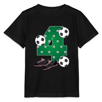 Football 4th birthday Footballer 4 years children - Stanley/Stella MINI CREATOR Kids’ T-Shirt - black - Front - Mikhail (115cm)