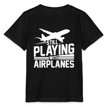 Flugzeug Pilot Geschenk I Flugsport Flieger - Stanley/Stella Kinder T-Shirt MINI CREATOR  - Schwarz - Vorne - Mikhail (115cm)