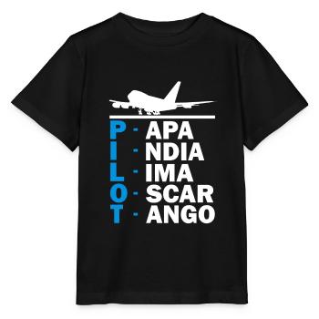 Flugzeug Pilot Geschenk I Flugsport Flieger - Stanley/Stella Kinder T-Shirt MINI CREATOR  - Schwarz - Vorne - Mikhail (115cm)