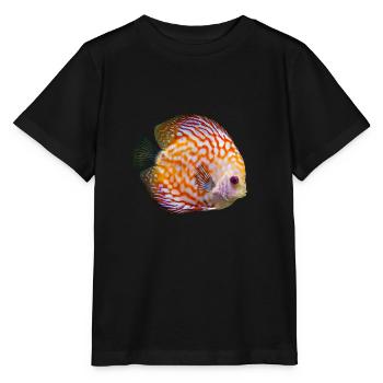 Diskus Diskusfisch Buntbarsch I Aquarianer Hobby - Stanley/Stella Kinder T-Shirt MINI CREATOR  - Schwarz - Vorne - Mikhail (115cm)