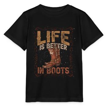 Cowboy cowboy boots - Stanley/Stella MINI CREATOR Kids’ T-Shirt - black - Front - Mikhail (115cm)