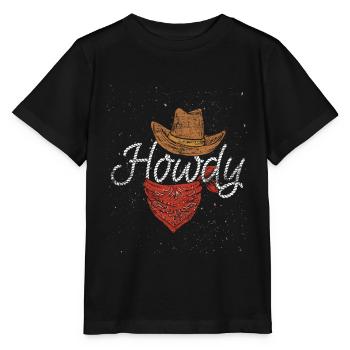 Cowboy - Stanley/Stella Kinder T-Shirt MINI CREATOR  - Schwarz - Vorne - Mikhail (115cm)