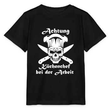 Küchenchef bei der Arbeit - Stanley/Stella Kinder T-Shirt MINI CREATOR  - Schwarz - Vorne - Mikhail (115cm)