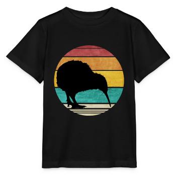 Retro Kiwi Neuseeland Vintage New Zealand Reise - Stanley/Stella Kinder T-Shirt MINI CREATOR  - Schwarz - Vorne - Mikhail (115cm)