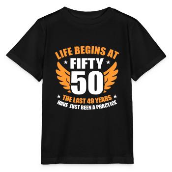 50th birthday - Stanley/Stella MINI CREATOR Kids’ T-Shirt - black - Front - Mikhail (115cm)