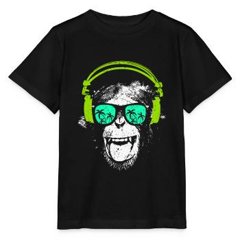 Monkey DJ - T-shirt bio MINI CREATOR Stanley/Stella Enfant - noir - Devant - Mikhail (115cm)
