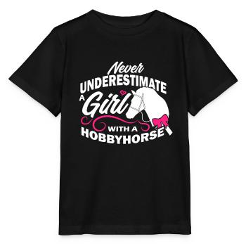 Cheval cheval disant - T-shirt bio MINI CREATOR Stanley/Stella Enfant - noir - Devant - Mikhail (115cm)