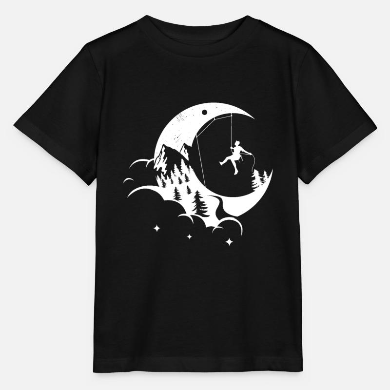 Klettern Kletterer Mond - Stanley/Stella Kinder T-Shirt MINI CREATOR  - Schwarz