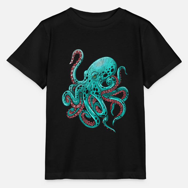 Oktopus Krake - Stanley/Stella Kinder T-Shirt MINI CREATOR  - Schwarz