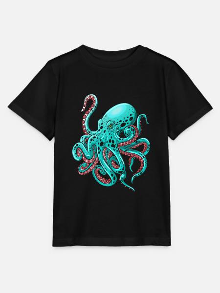 Krake Seeungeheuer - Stanley/Stella Kinder T-Shirt MINI CREATOR  - Schwarz