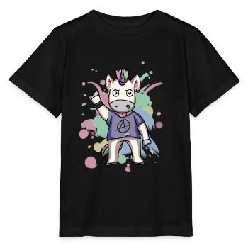 Unicorn punk pastel unicorn punk rock gift - Stanley/Stella MINI CREATOR Kids’ T-Shirt - black - Front - Mikhail (115cm)
