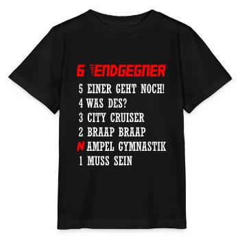Endgegner Motorrad Fahren Motorradfahrer Geschenk - Stanley/Stella Kinder T-Shirt MINI CREATOR  - Schwarz - Vorne - Mikhail (115cm)