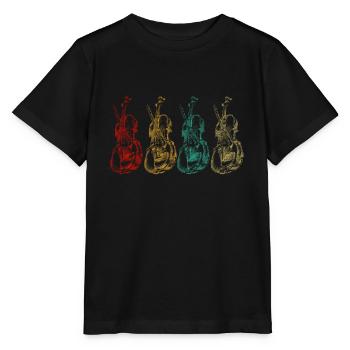 Cello cello player - Stanley/Stella MINI CREATOR Kids’ T-Shirt - black - Front - Mikhail (115cm)