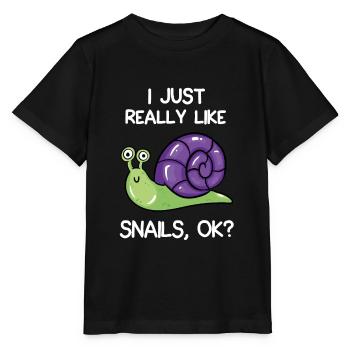 J'aime vraiment les escargots, d'accord? - T-shirt bio MINI CREATOR Stanley/Stella Enfant - noir - Devant - Mikhail (115cm)