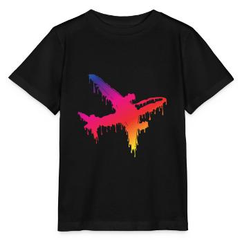 Flugzeug - Stanley/Stella Kinder T-Shirt MINI CREATOR  - Schwarz - Vorne - Mikhail (115cm)