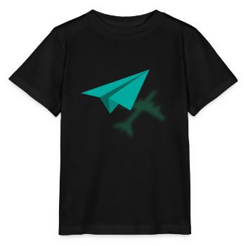 Paper plane airplane hobbyist pilot origami - Stanley/Stella MINI CREATOR Kids’ T-Shirt - black - Front - Mikhail (115cm)