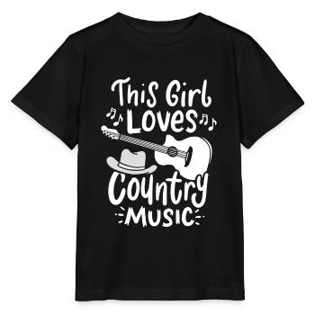 Country Music - Stanley/Stella Kinder T-Shirt MINI CREATOR  - Schwarz - Vorne - Mikhail (115cm)