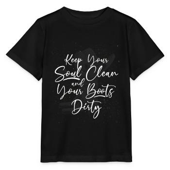 Bottes de cowboy Far West - T-shirt bio MINI CREATOR Stanley/Stella Enfant - noir - Devant - Mikhail (115cm)