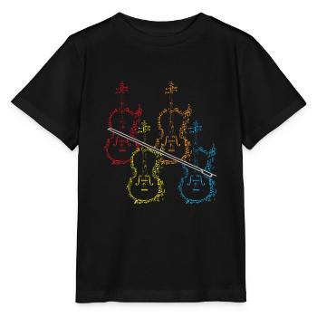Violine - Stanley/Stella Kinder T-Shirt MINI CREATOR  - Schwarz - Vorne - Mikhail (115cm)
