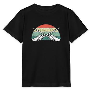 Schlagzeug Schlagzeuger - Stanley/Stella Kinder T-Shirt MINI CREATOR  - Schwarz - Vorne - Mikhail (115cm)